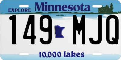 MN license plate 149MJQ