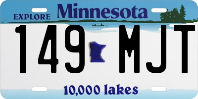 MN license plate 149MJT