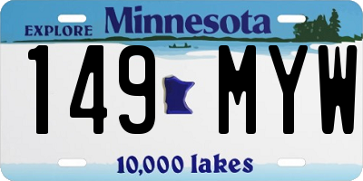 MN license plate 149MYW