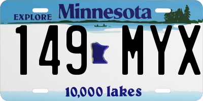 MN license plate 149MYX