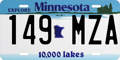 MN license plate 149MZA