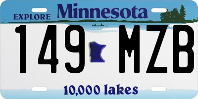MN license plate 149MZB