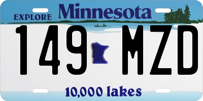 MN license plate 149MZD