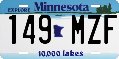 MN license plate 149MZF