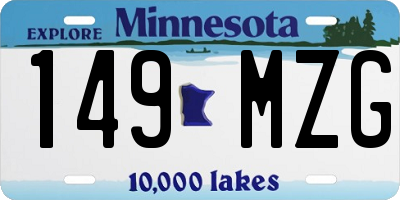 MN license plate 149MZG