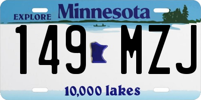 MN license plate 149MZJ