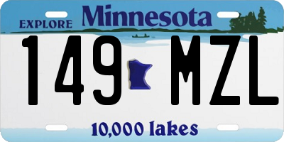 MN license plate 149MZL