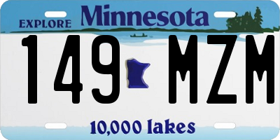 MN license plate 149MZM