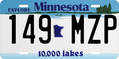 MN license plate 149MZP