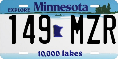 MN license plate 149MZR