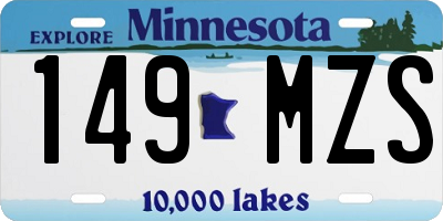 MN license plate 149MZS