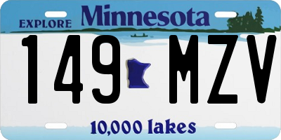 MN license plate 149MZV