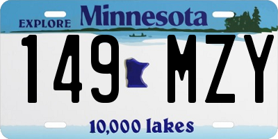 MN license plate 149MZY