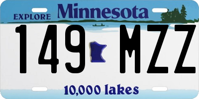 MN license plate 149MZZ