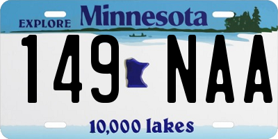 MN license plate 149NAA