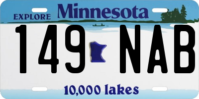 MN license plate 149NAB