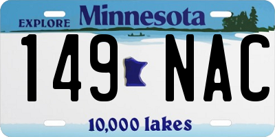 MN license plate 149NAC