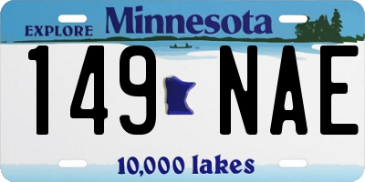 MN license plate 149NAE