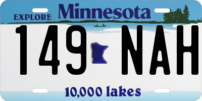 MN license plate 149NAH