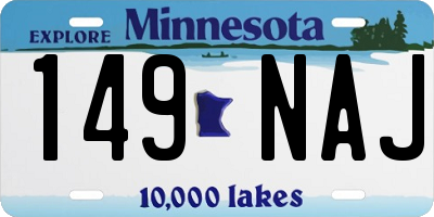 MN license plate 149NAJ