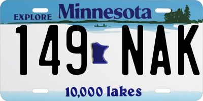 MN license plate 149NAK