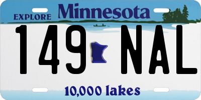 MN license plate 149NAL