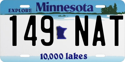 MN license plate 149NAT