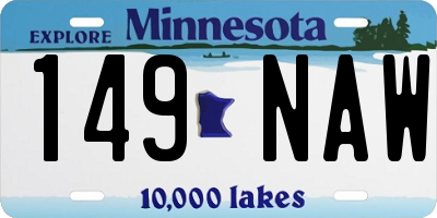 MN license plate 149NAW