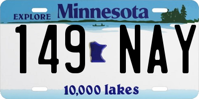 MN license plate 149NAY