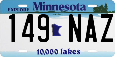 MN license plate 149NAZ