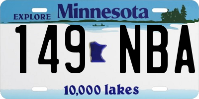 MN license plate 149NBA