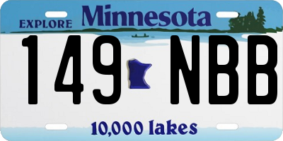 MN license plate 149NBB