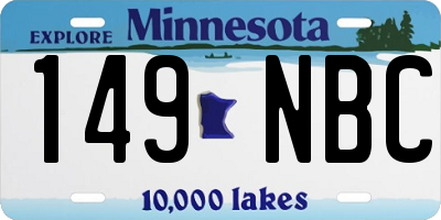 MN license plate 149NBC