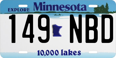 MN license plate 149NBD