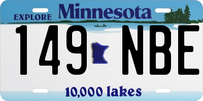 MN license plate 149NBE
