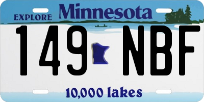 MN license plate 149NBF