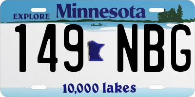 MN license plate 149NBG
