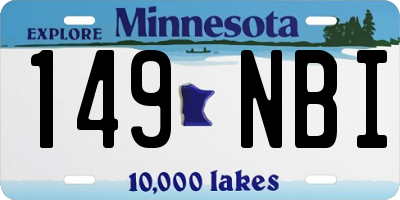 MN license plate 149NBI