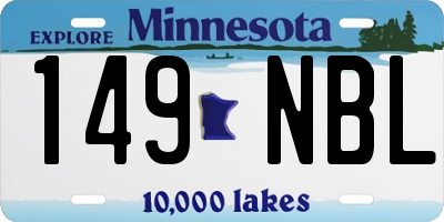 MN license plate 149NBL