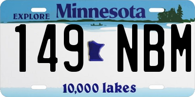 MN license plate 149NBM