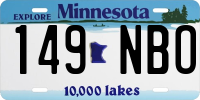 MN license plate 149NBO