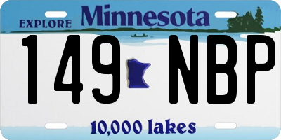 MN license plate 149NBP