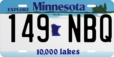 MN license plate 149NBQ