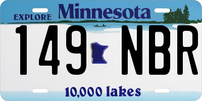 MN license plate 149NBR