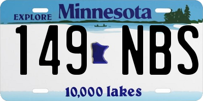 MN license plate 149NBS