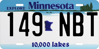 MN license plate 149NBT