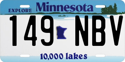 MN license plate 149NBV
