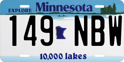MN license plate 149NBW