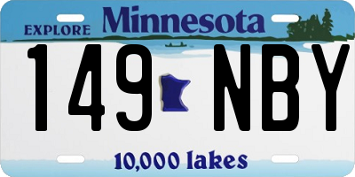 MN license plate 149NBY