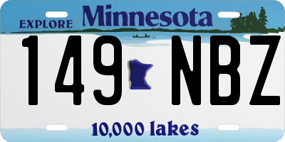 MN license plate 149NBZ